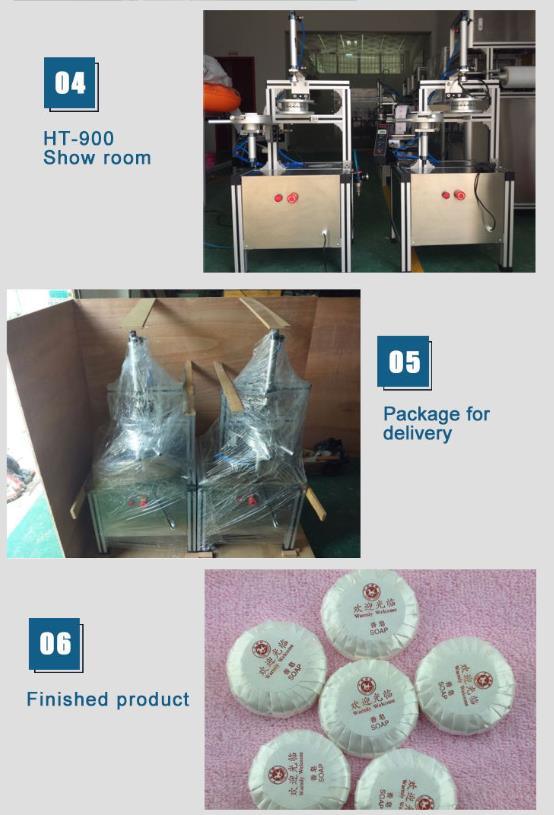 Pneumatic Plastic Blue Bubble Soap Paper Pleat Wrapping Packing Machine for Saveing Labor