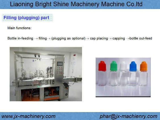 Automatic E Cigarette Liquid Oil Filling Plugging Capping Packing Machine