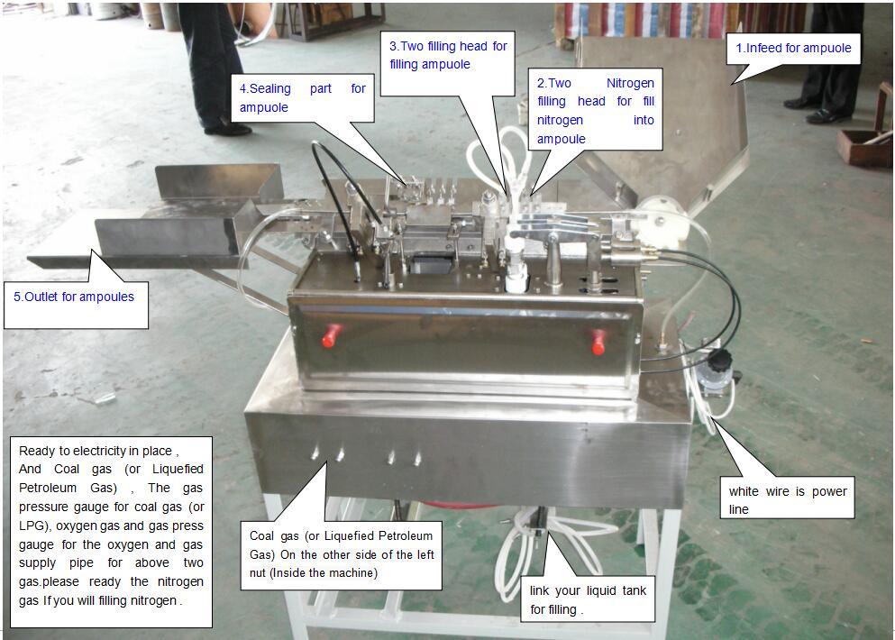 Pharmaceutical 1ml Ampoule Injection Filler Sealing Machine