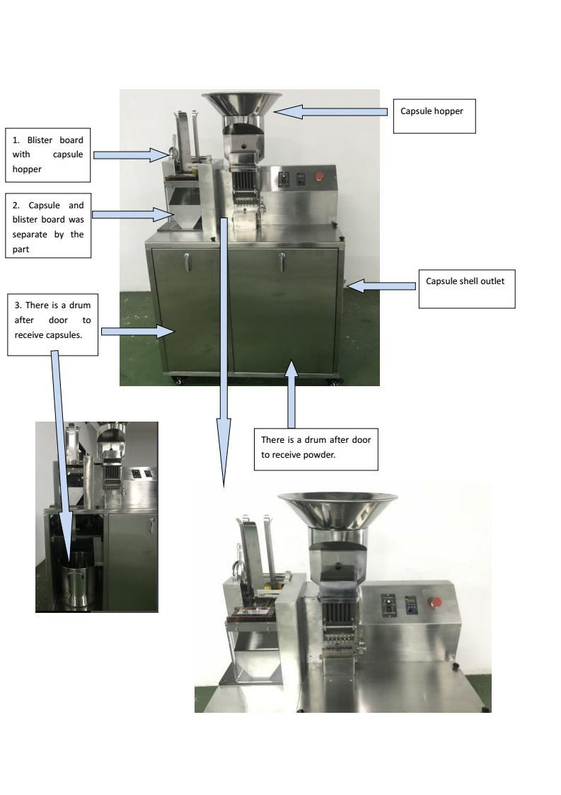 Pharmaceutical Machine Capsule Body and Cap Separating Opener Powder Recycle Machine