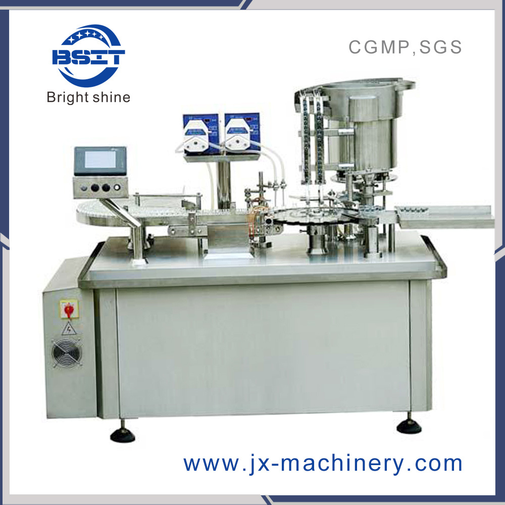 Piston Pump Vial Liquid Filling Stopper Sealing Machine with Rubber Plugging